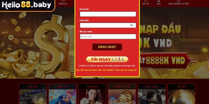 Đăng nhập HELLO88 trên PC
